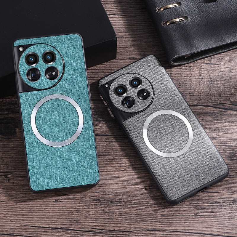 For OnePlus 12 5G Magnetic Case TPU+Cloth Scratch Resistant Phone Cover For OnePlus 12 5G Magnetic Case TPU+Cloth Scratch Resistant Phone Cover